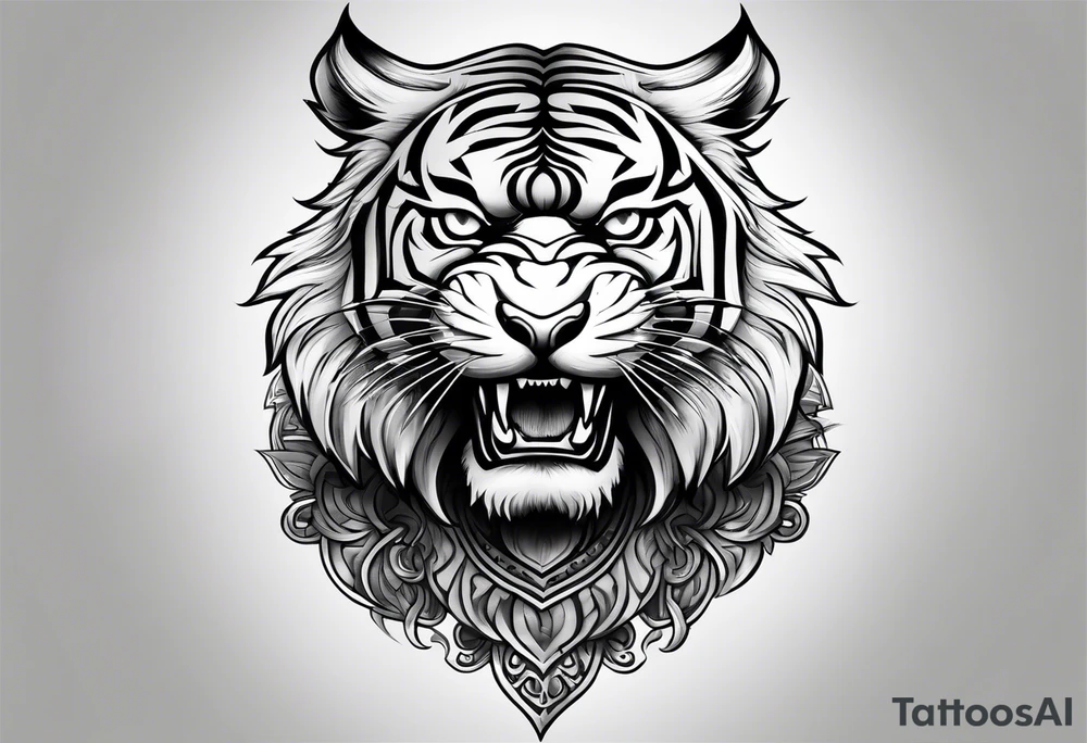 mongolian tiger tattoo idea