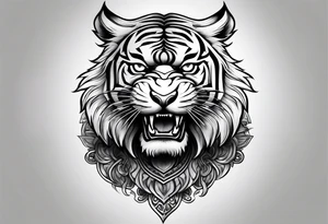 mongolian tiger tattoo idea