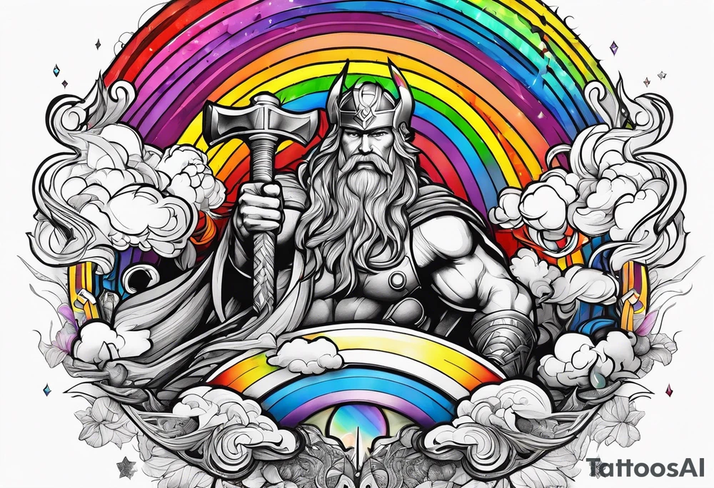 Rainbow and thor tattoo idea