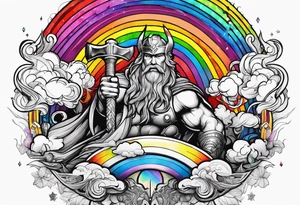 Rainbow and thor tattoo idea