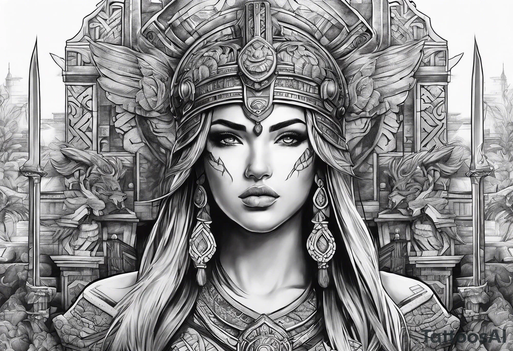 Ancient city battle tattoo idea