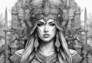 Ancient city battle tattoo idea