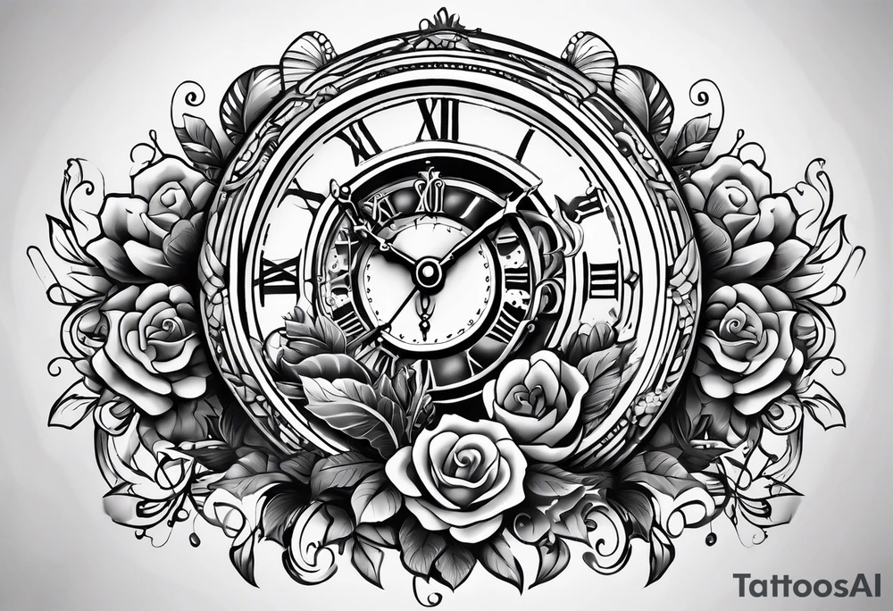 Time, money, clock tattoo idea