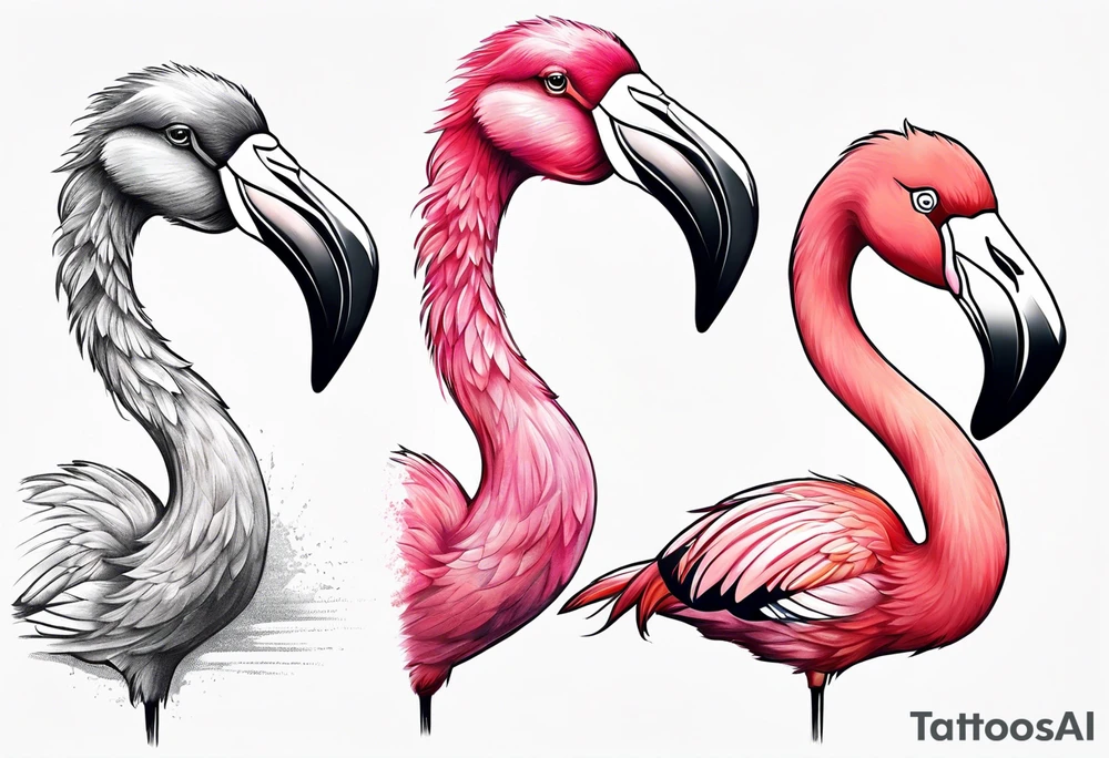 cute flamingo tattoo idea