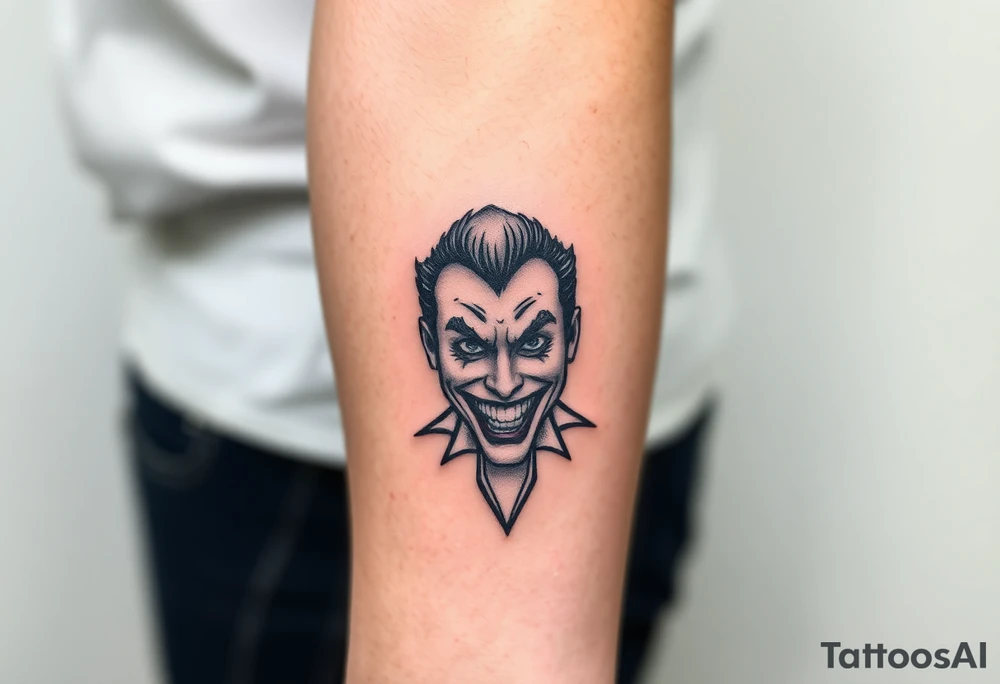 poker joker face tattoo idea