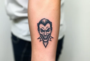 poker joker face tattoo idea