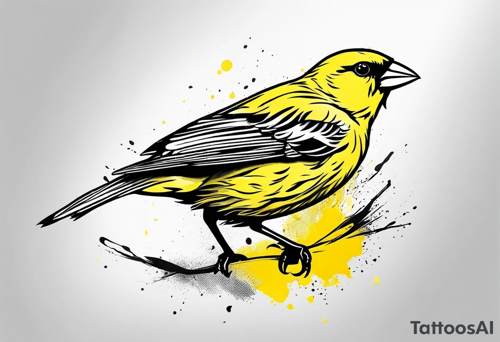 yellow canary tattoo idea