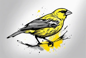 yellow canary tattoo idea