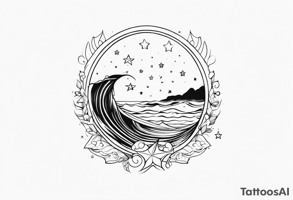 sereia com estrelas do mar tattoo idea