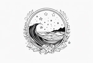 sereia com estrelas do mar tattoo idea
