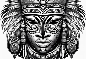 West African tribal mask tattoo idea