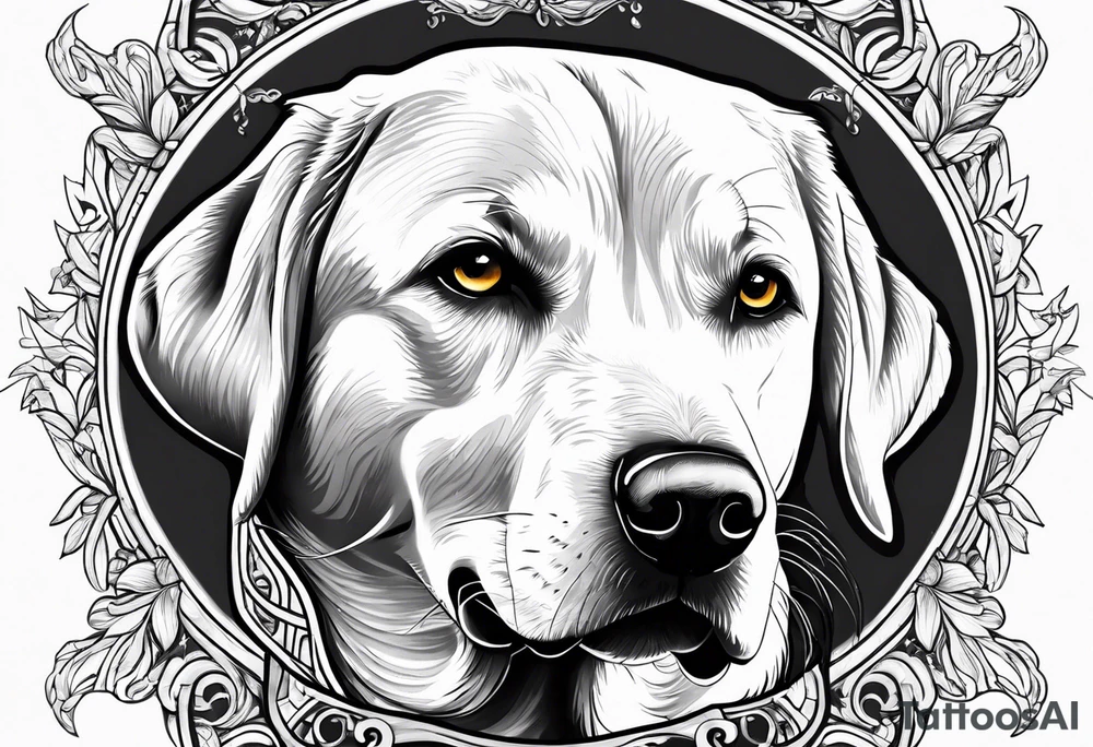 yellow Labrador retriever tattoo idea