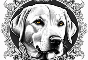 yellow Labrador retriever tattoo idea