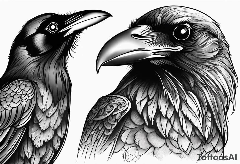 Pair of ravens tattoo idea