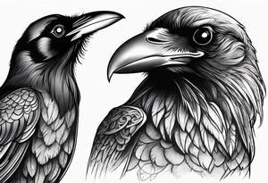 Pair of ravens tattoo idea