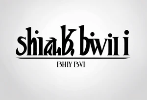 A tattoo of the sentence “shabi ki biwi” in Roman english tattoo idea