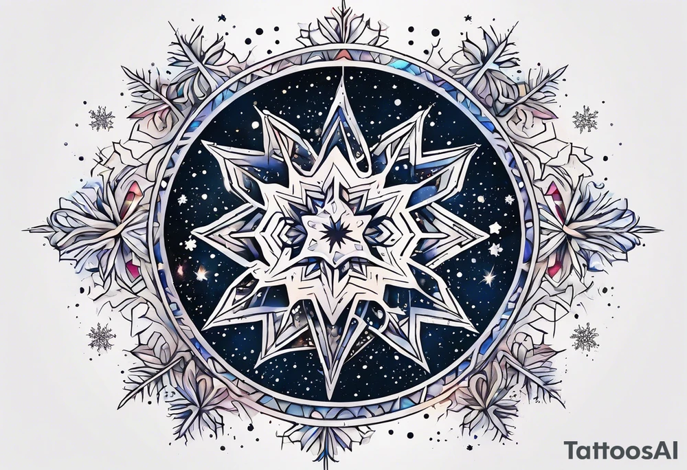 Constellation, animal, snowflake tattoo idea