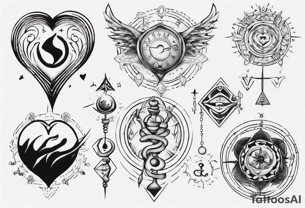 Balance heart and mind tattoo idea
