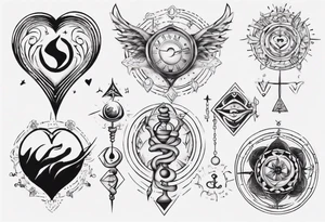 Balance heart and mind tattoo idea