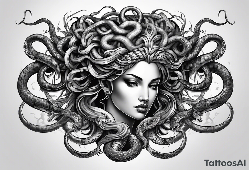 Medusa head with snakes tattoo idea