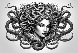 Medusa head with snakes tattoo idea