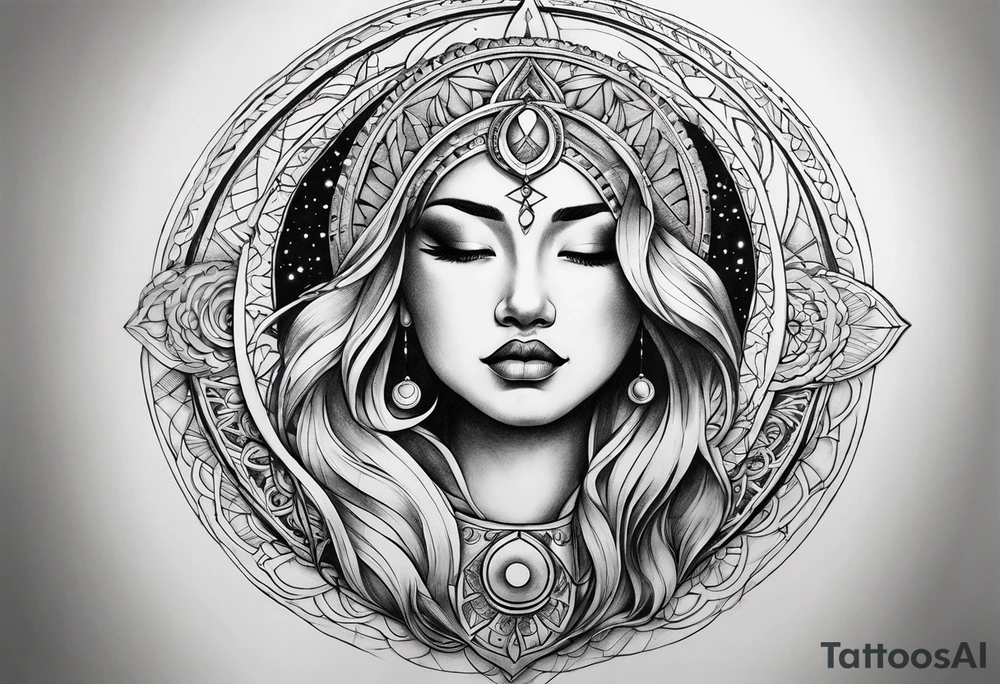 sacred moon tattoo idea