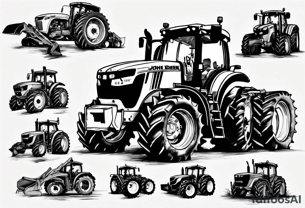 John deer combine tractor tattoo idea
