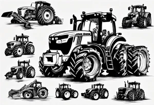 John deer combine tractor tattoo idea