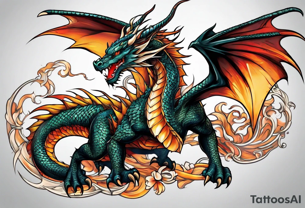Dragon full body tattoo idea