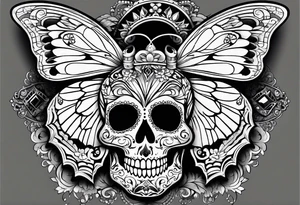 butterfly more manly with day of the dead tattoo idea