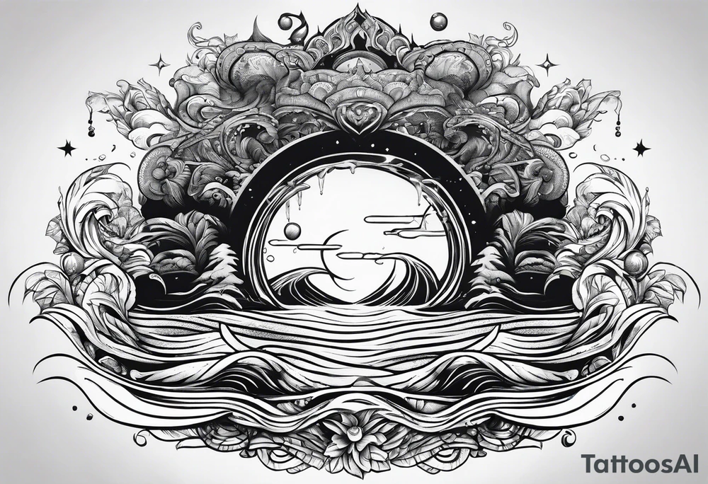 man with multiple voices in his head turning into a river tattoo idea