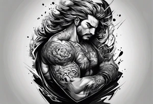 extreme anger pain on elbow tattoo idea