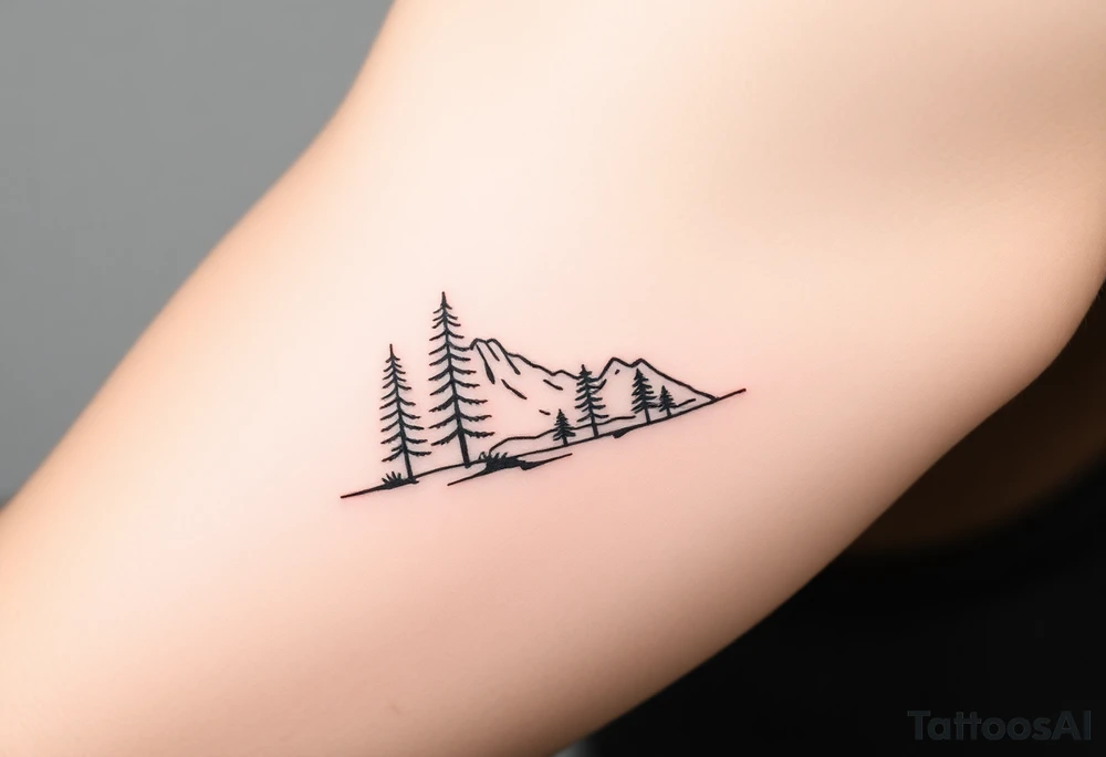 small canadian nature themed on the bicep tattoo idea