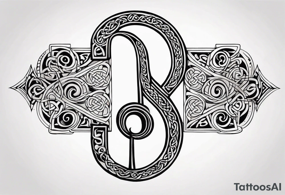 Celtic style bass clef tattoo idea