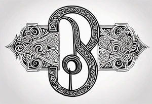 Celtic style bass clef tattoo idea