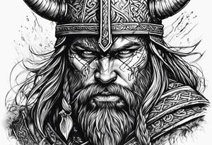 Viking warrior bleeding to death tattoo idea