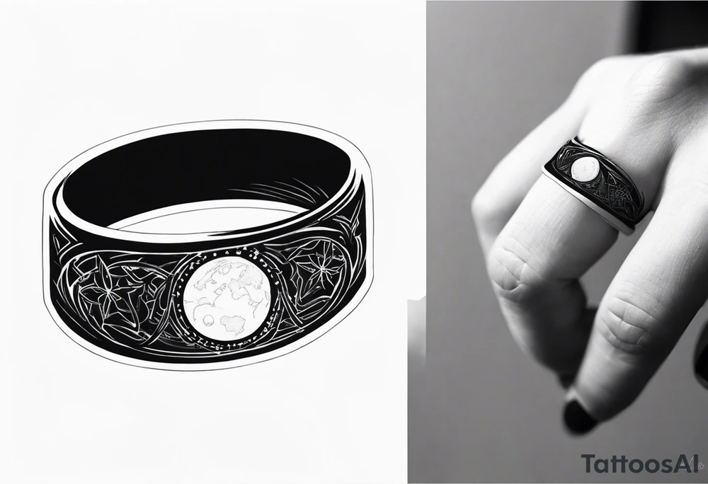 A tattoo that resembles ring for my finger with the word "the universe" tattoo idea
