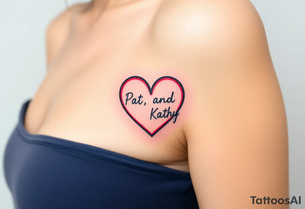 heart.  Somewhere has names pat and kathy tattoo idea