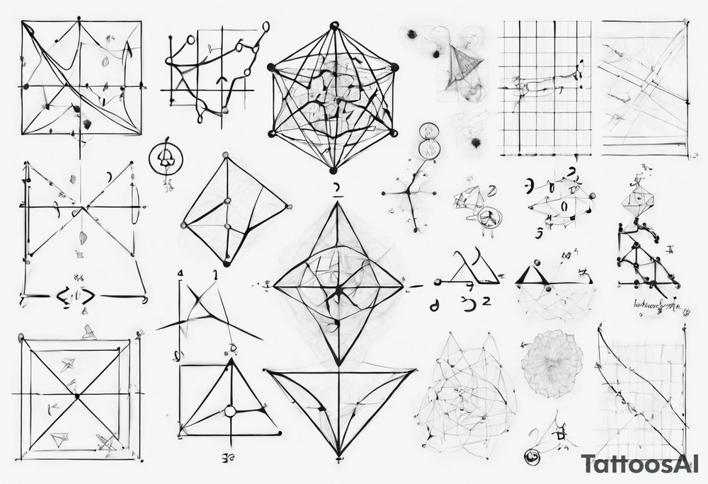 The mathematical friendship graph from graph theory that is cute, with vertices and edges tattoo idea
