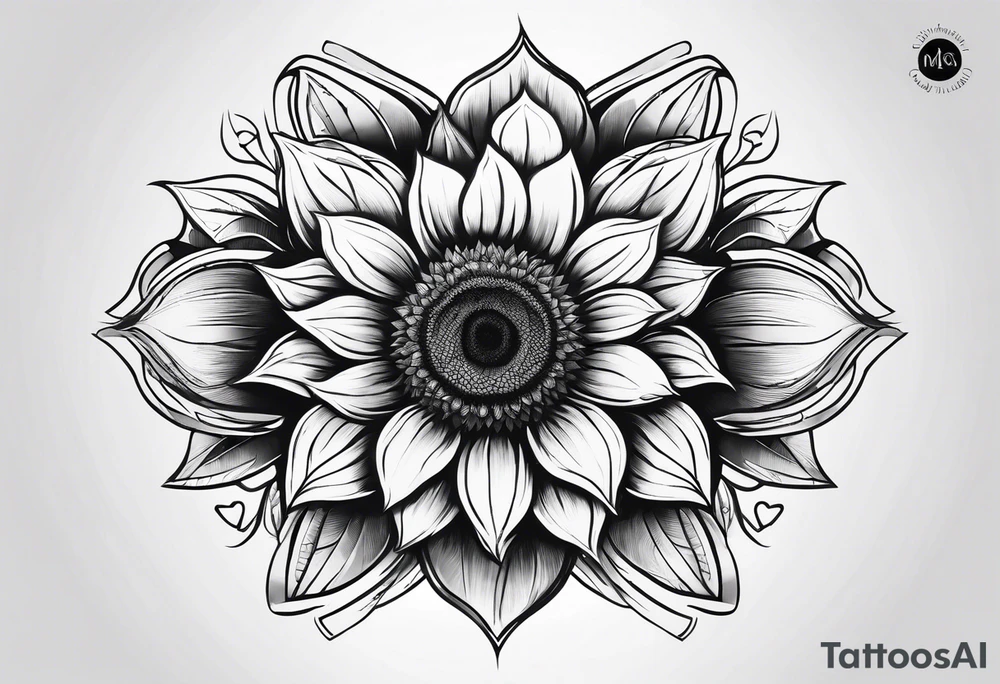 Sunflower infinity symbol tattoo idea