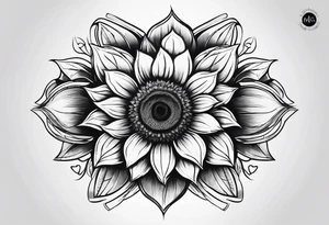 Sunflower infinity symbol tattoo idea