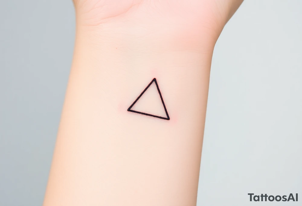 A small tattoo (2x2cm) on my wrist to represent my lesbian identity, but in a subtle way. Fine line. Triangle. tattoo idea
