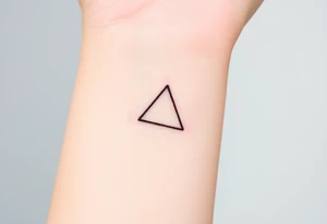 A small tattoo (2x2cm) on my wrist to represent my lesbian identity, but in a subtle way. Fine line. Triangle. tattoo idea