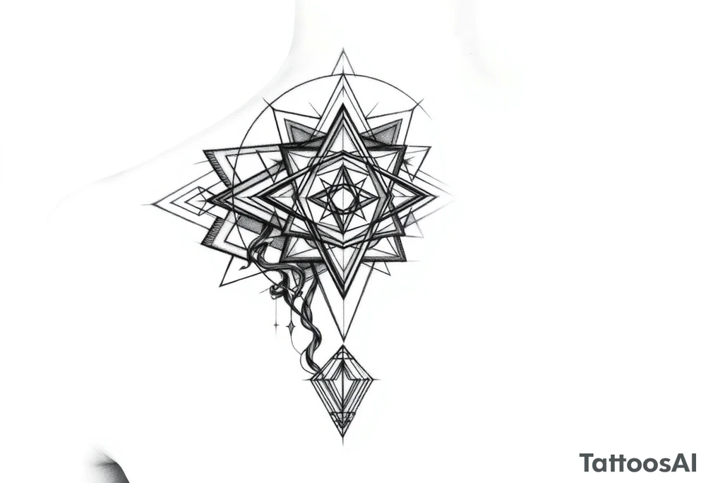 Make me a feminine sacred geometry piece the gift of feeling of feminine divine make the peace truly bold and three dimensional make it pop out and dynamic you truly unique make the image not on skin but as a drawn image that goes on the shoulder and covers the arm down to the elbow tattoo idea