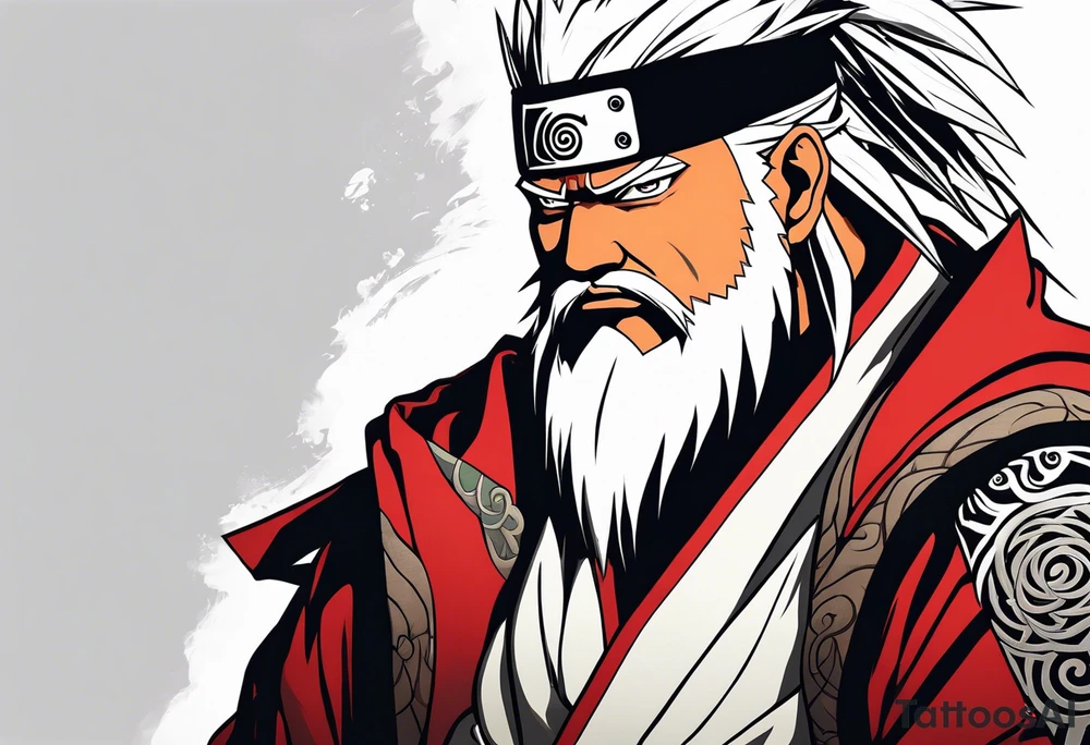 Jiraiya in Sage mode from the anime naruto tattoo idea