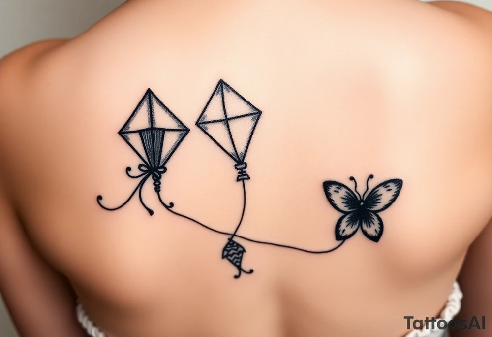 Dark Alice in wonderland kite tattoo idea