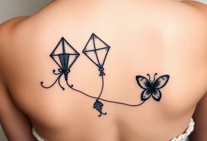 Dark Alice in wonderland kite tattoo idea