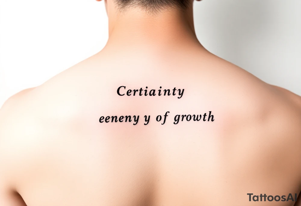 “Certainty is the enemy of growth. tattoo idea