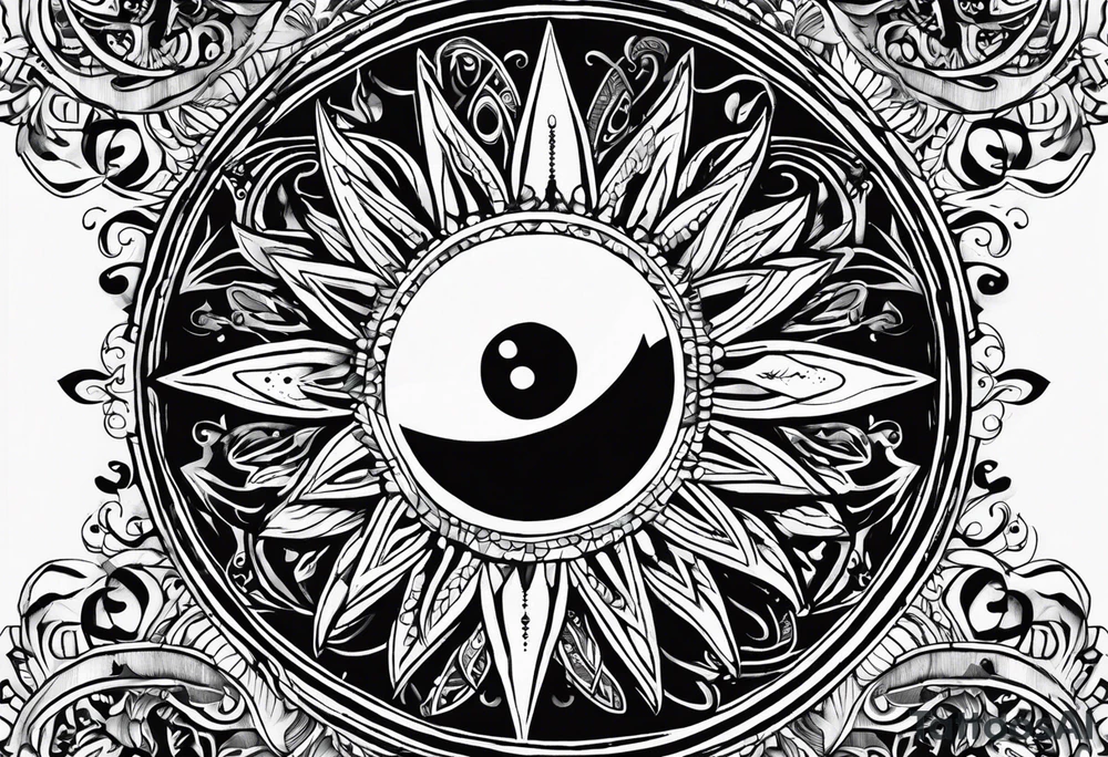 I want a tatoo with a sun which has eyes and mouth tattoo idea