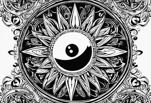 I want a tatoo with a sun which has eyes and mouth tattoo idea